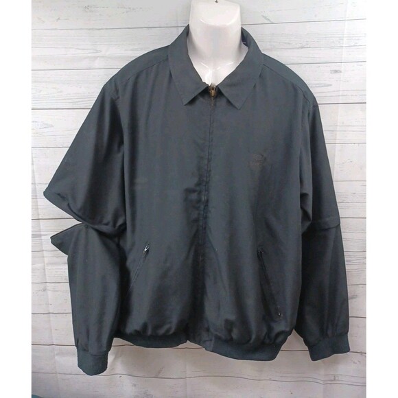 Oxford Golf Jacket Men Black Golf Windbreaker Convertible Removable Sleeve XL - Picture 1 of 9